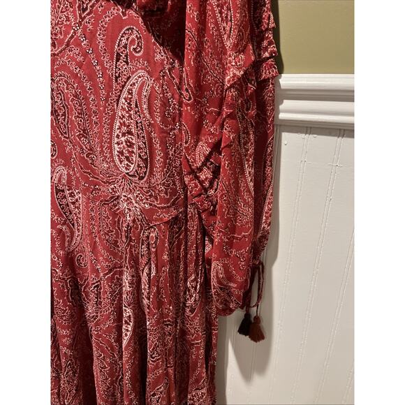 NWOT Free People Mirage Maxi Dress Size 8 MSRP: $198 Brick Red Paisley Boho - Picture 10 of 16